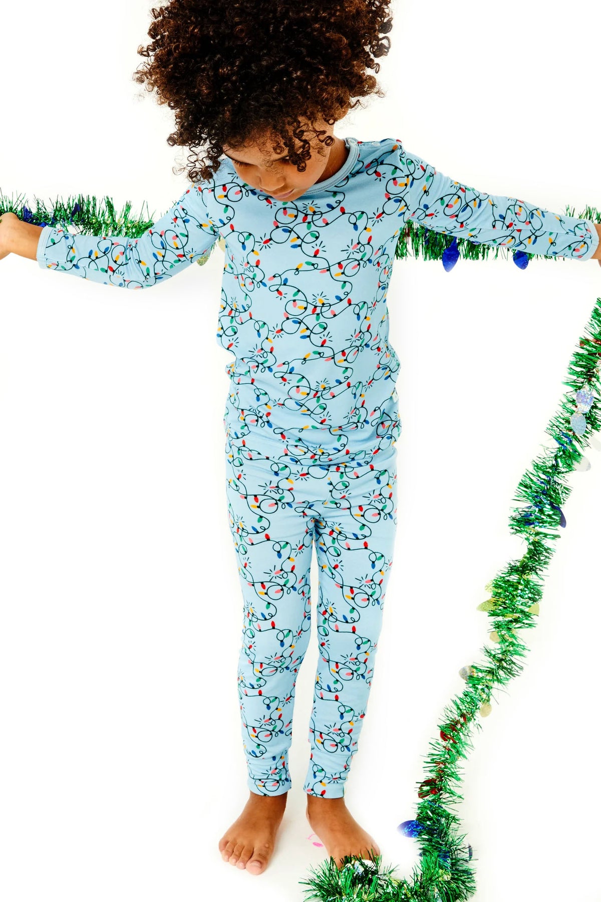Long Sleeve Pajama Set - Christmas Lights