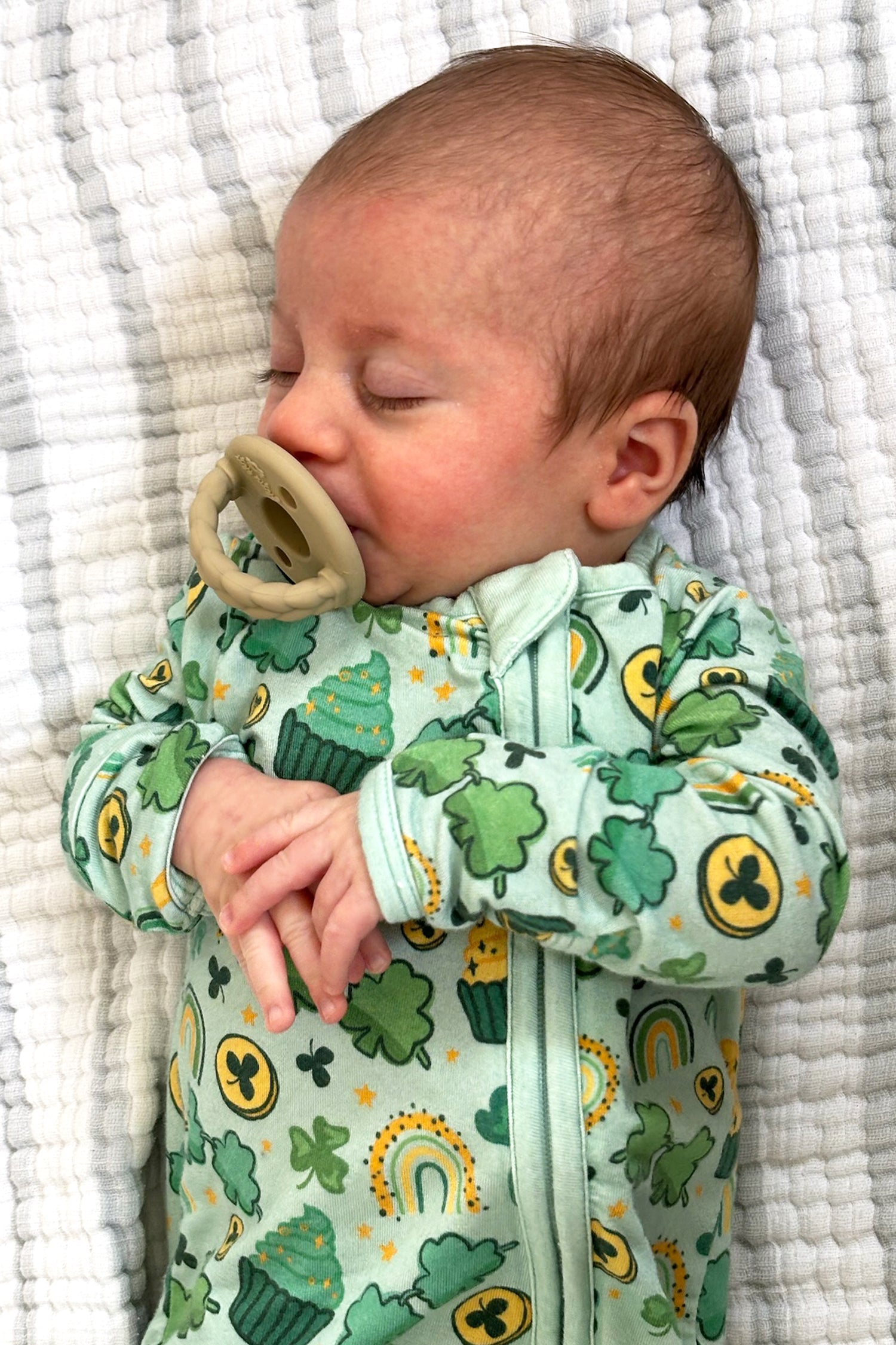 Soft & Stretchy Zipper Footie - St. Patrick&