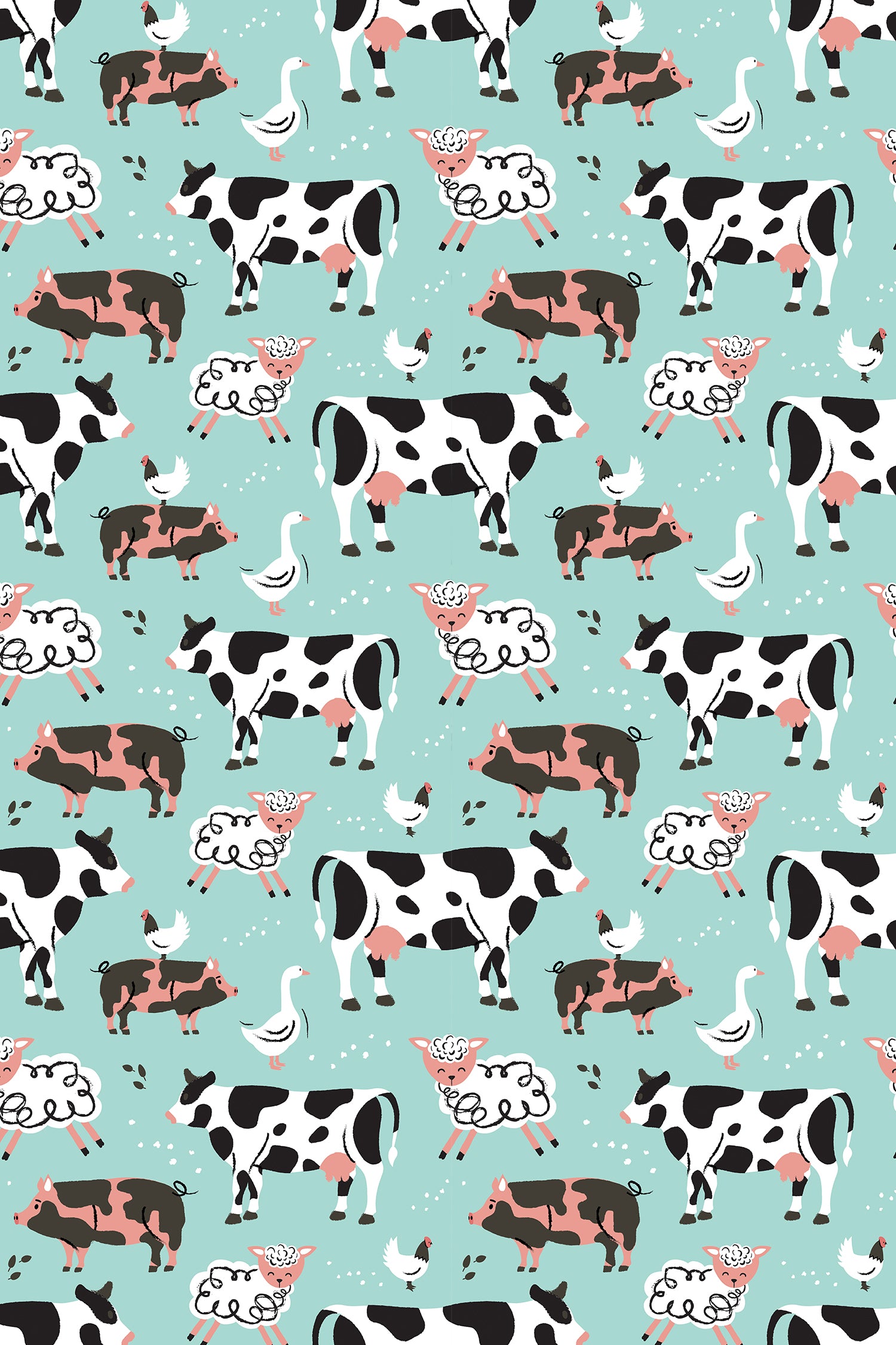 Soft & Stretchy Zipper Footie - Farm Friends