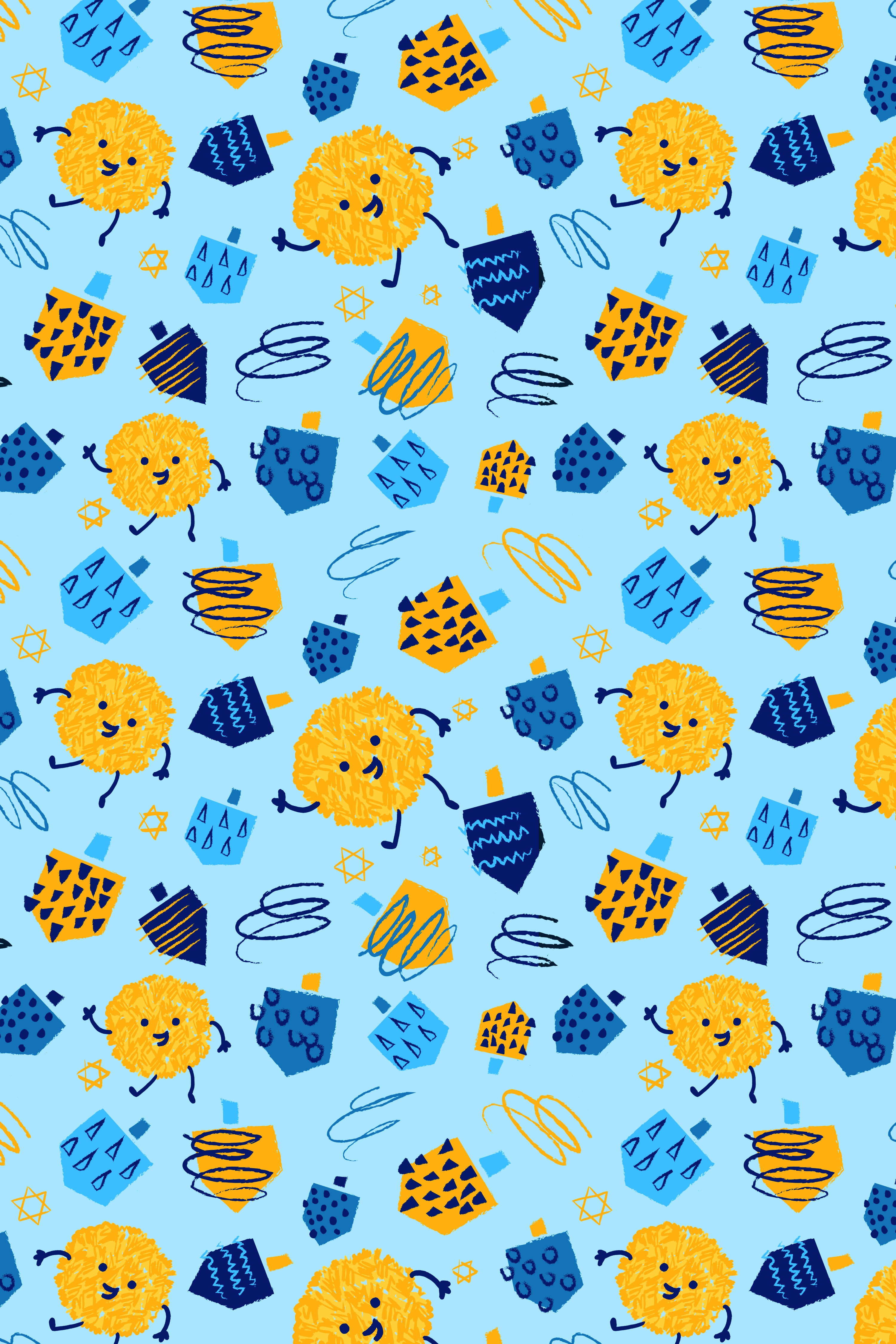 Soft & Stretchy Zipper Footie - Hanukkah Dreidels