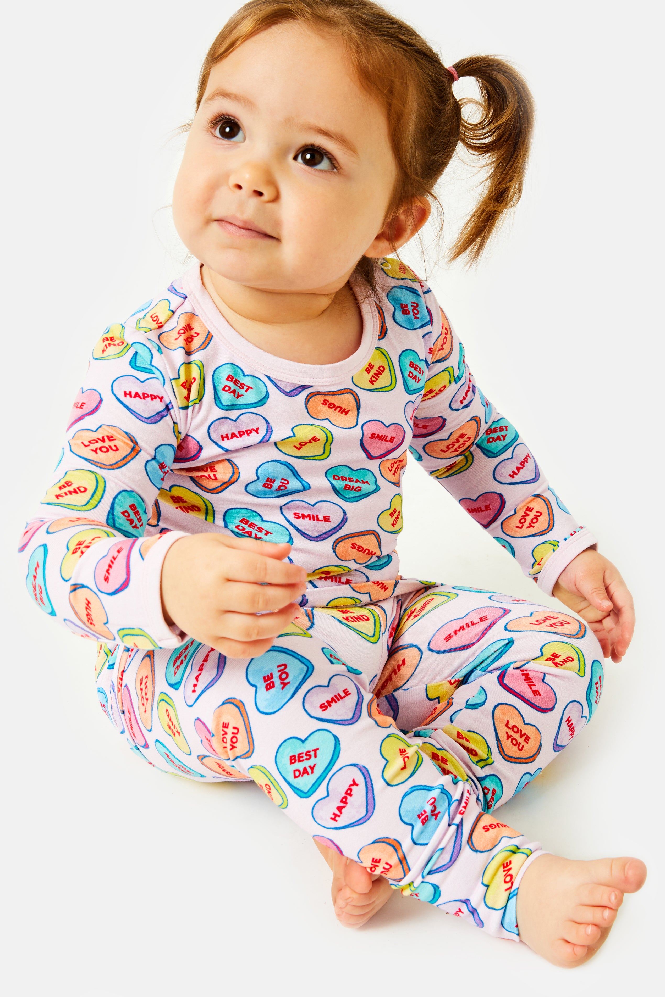 6-pc Satin Heart Print Pajama Set