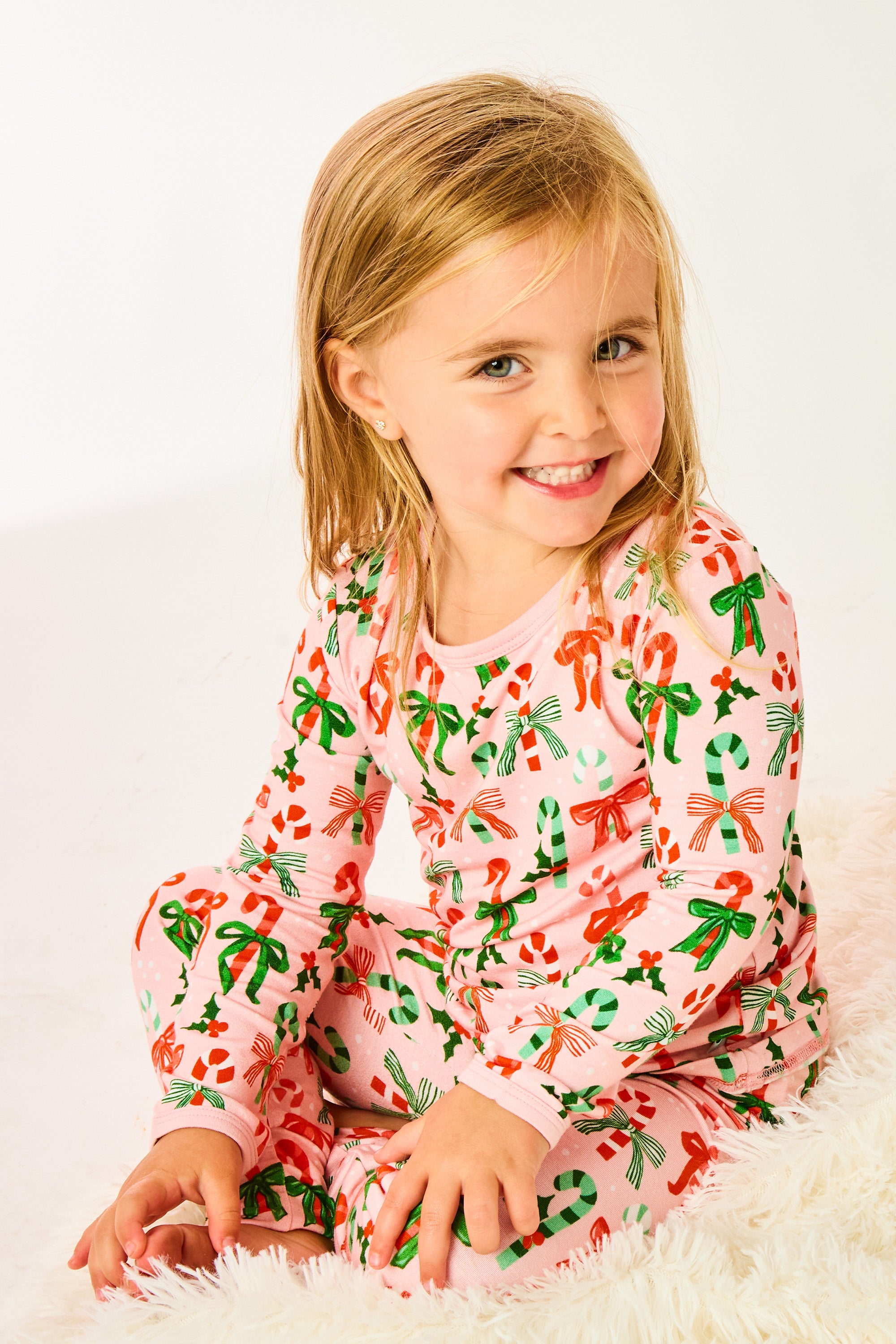 Long Sleeve Pajama Set - Candy Canes