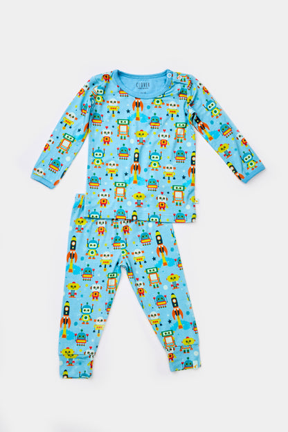 Long Sleeve Pajama Set - Robots