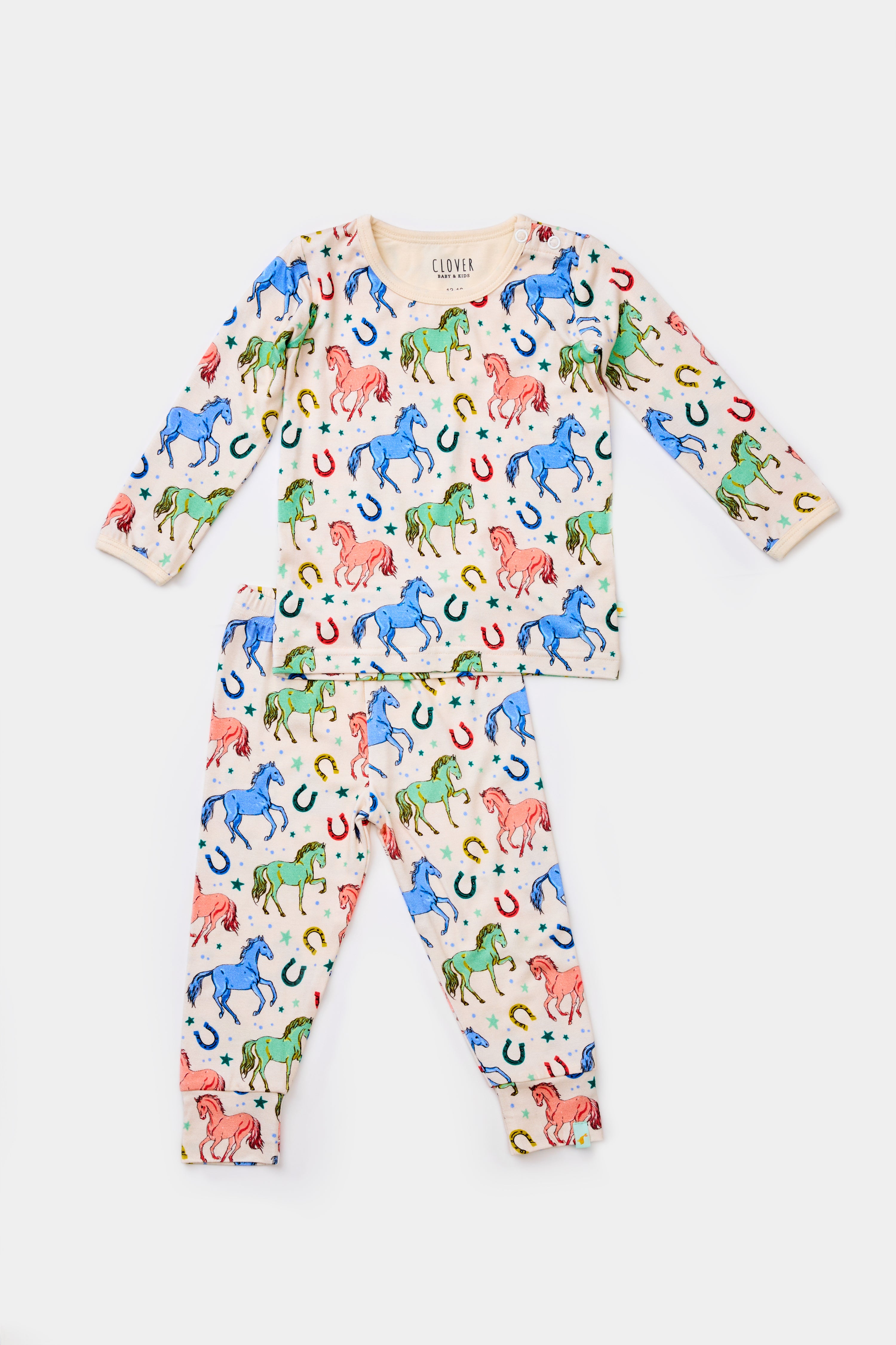 Long Sleeve Pajama Set - Horses