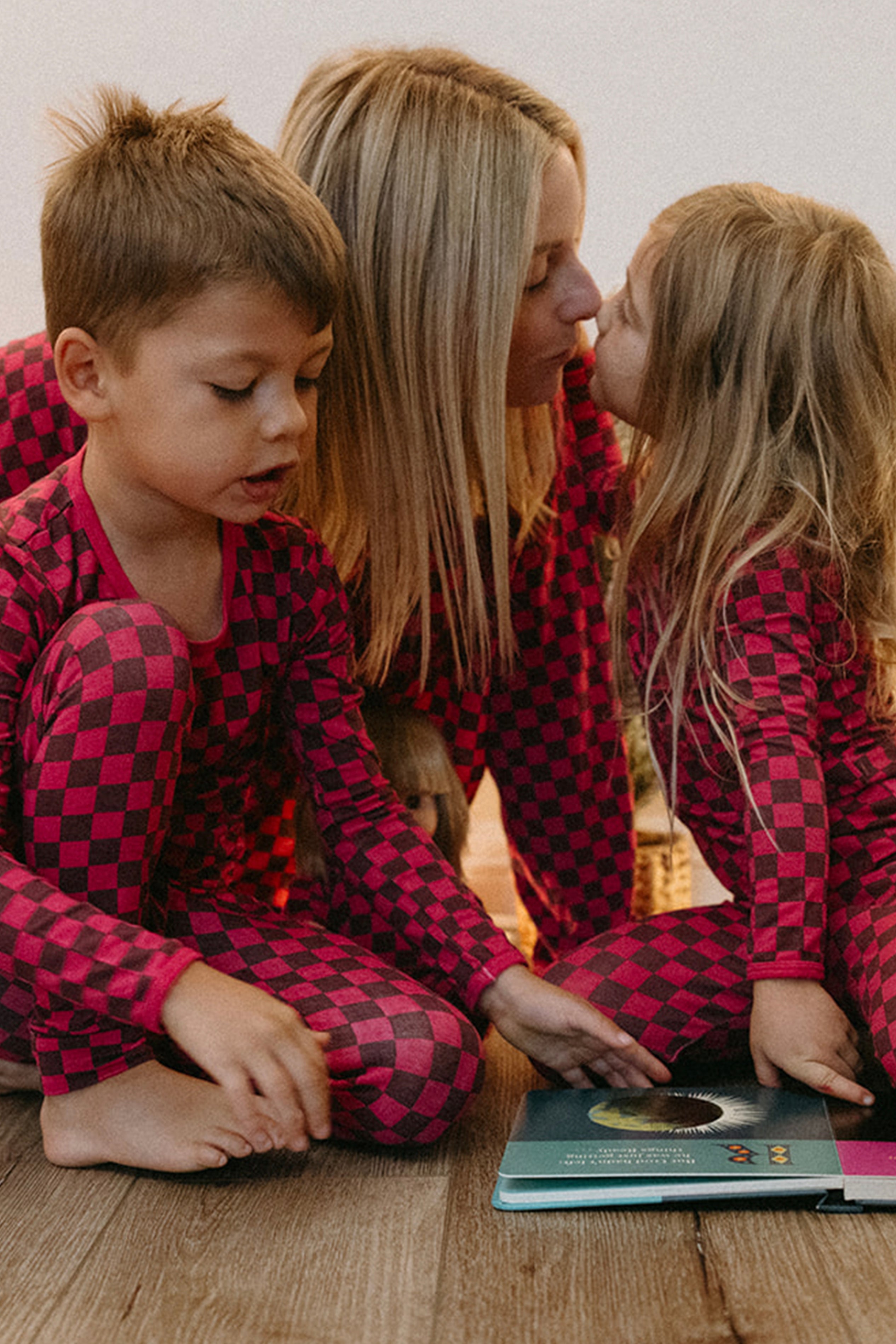 Long Sleeve Pajama Set - Clover x Bohemian Mama - Holiday Checkered Red