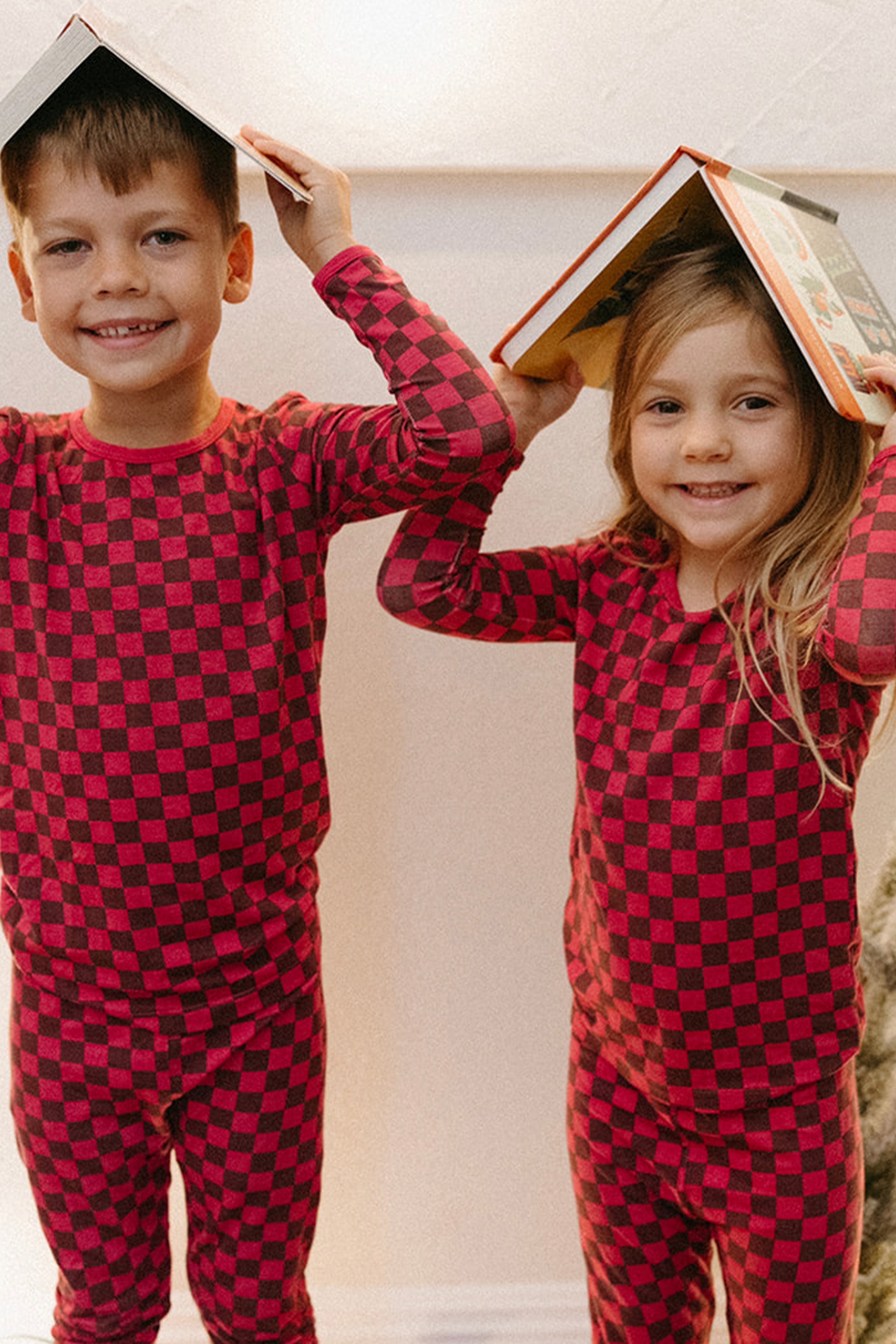 Long Sleeve Pajama Set - Clover x Bohemian Mama - Holiday Checkered Red