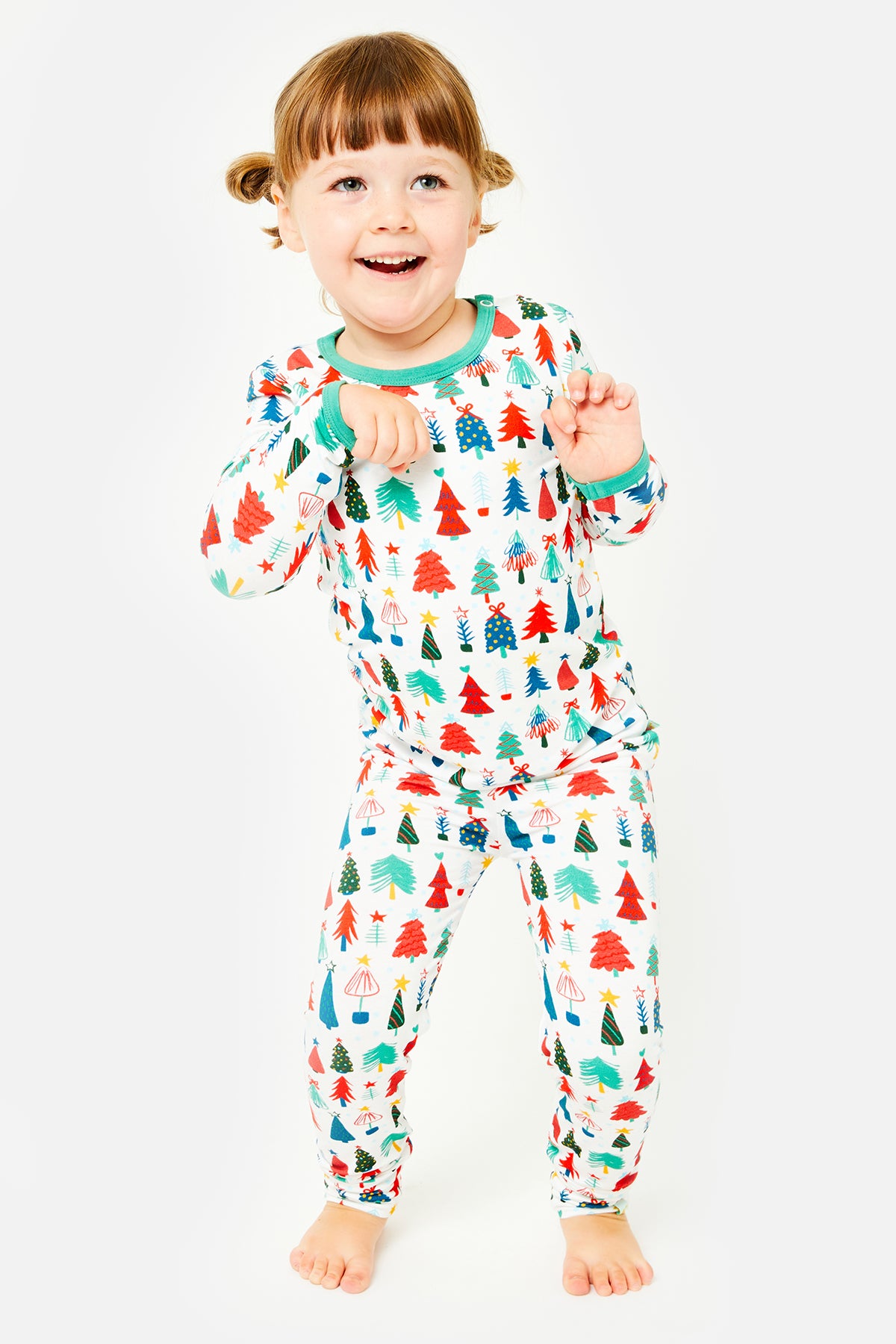 Long Sleeve Pajama Set - Christmas Trees