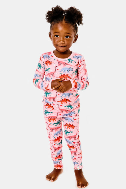 Long Sleeve Pajama Set - Dinosaur Garden