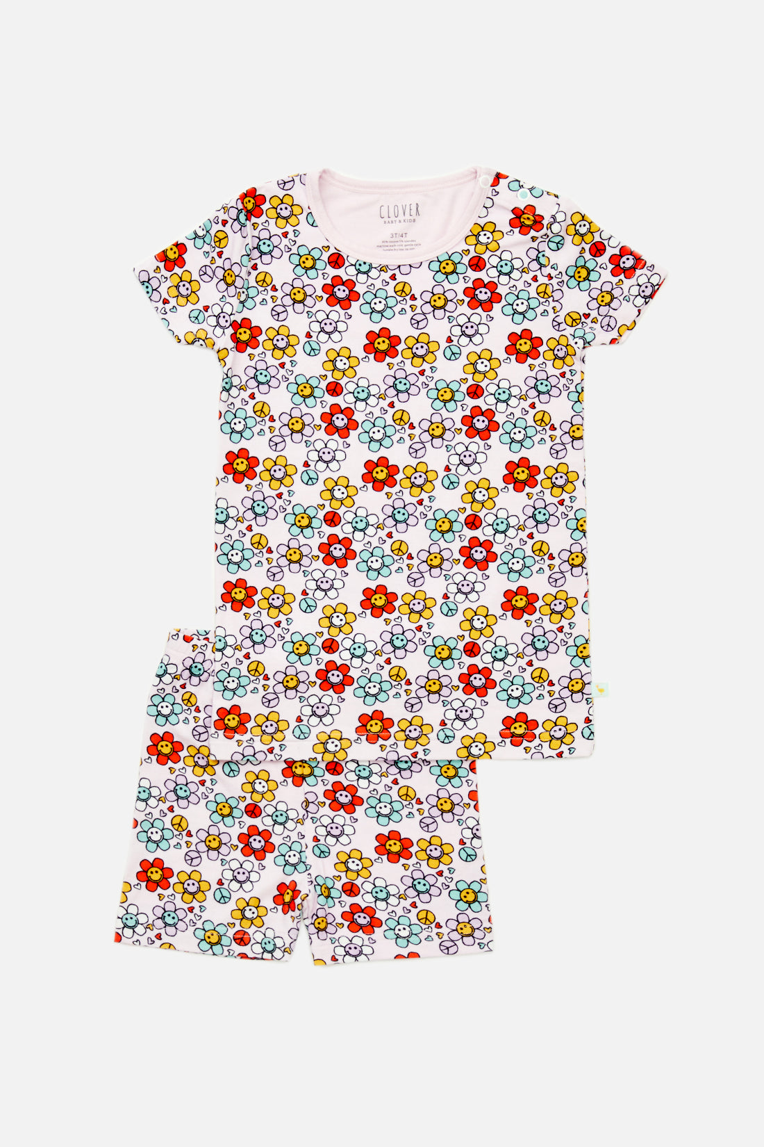 Shorts Pajama Set - Smiley Flowers