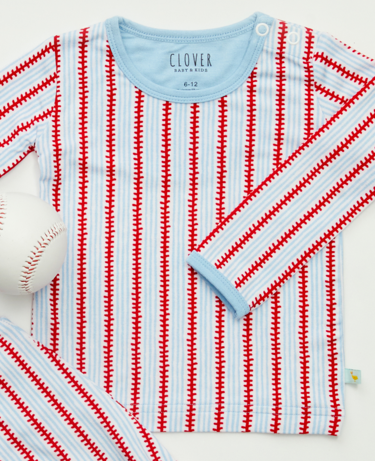 Long Sleeve Pajama Set - Baseball Stripes