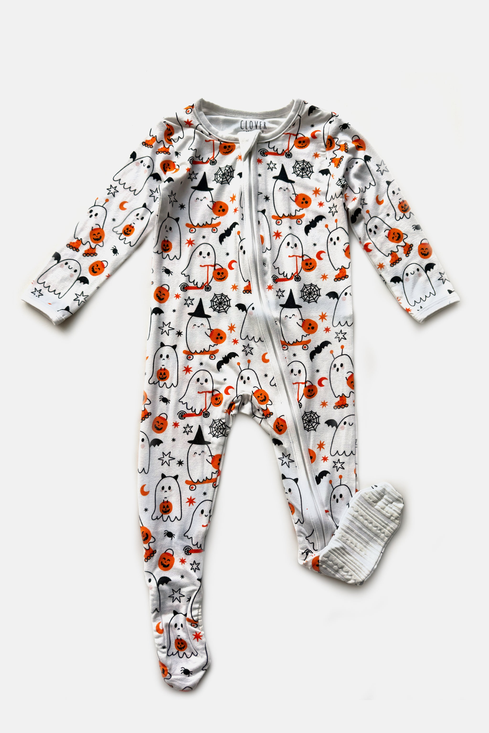 Soft &amp; Stretchy Zipper Footie - Halloween