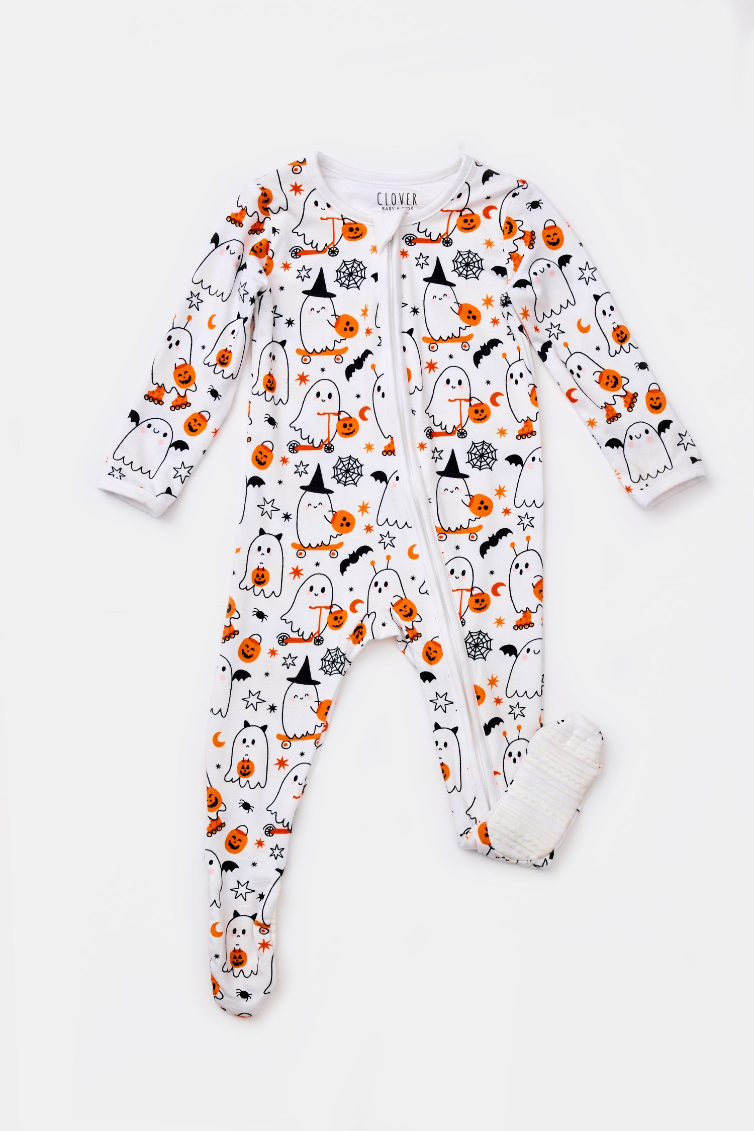 Soft &amp; Stretchy Zipper Footie - Halloween