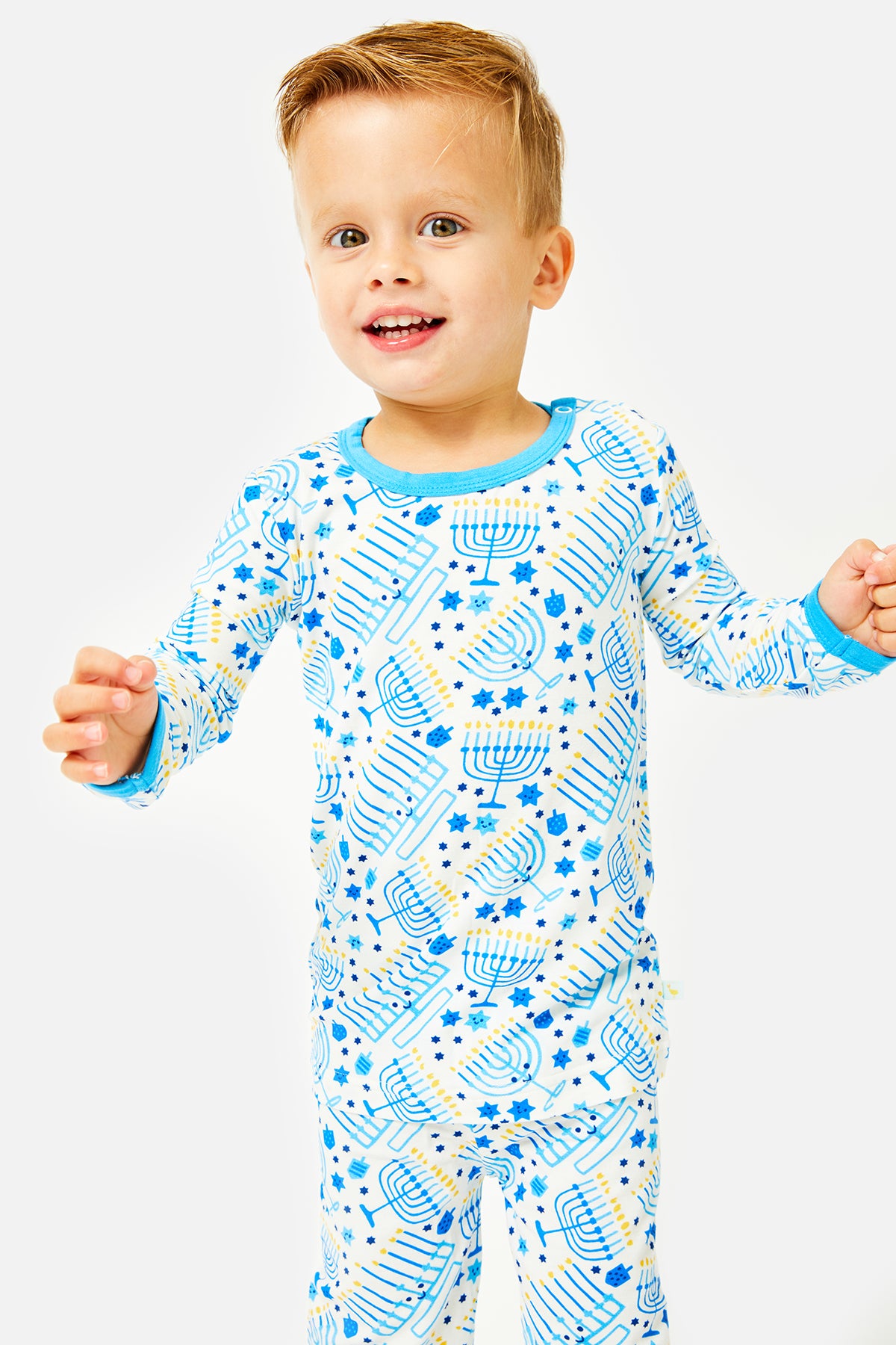 Long Sleeve Pajama Set - Hanukkah Menorahs