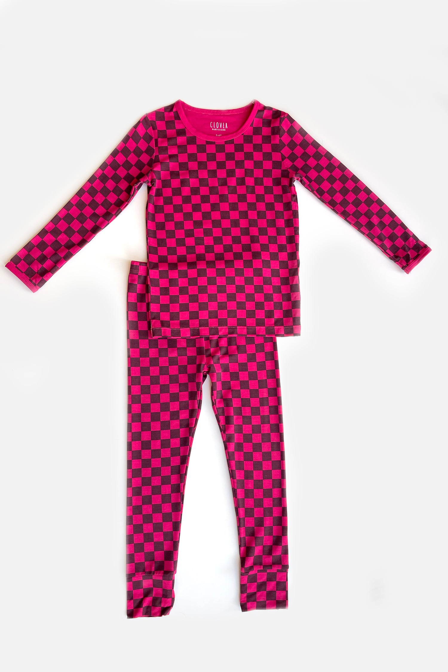 Long Sleeve Pajama Set - Clover x Bohemian Mama - Holiday Checkered Red