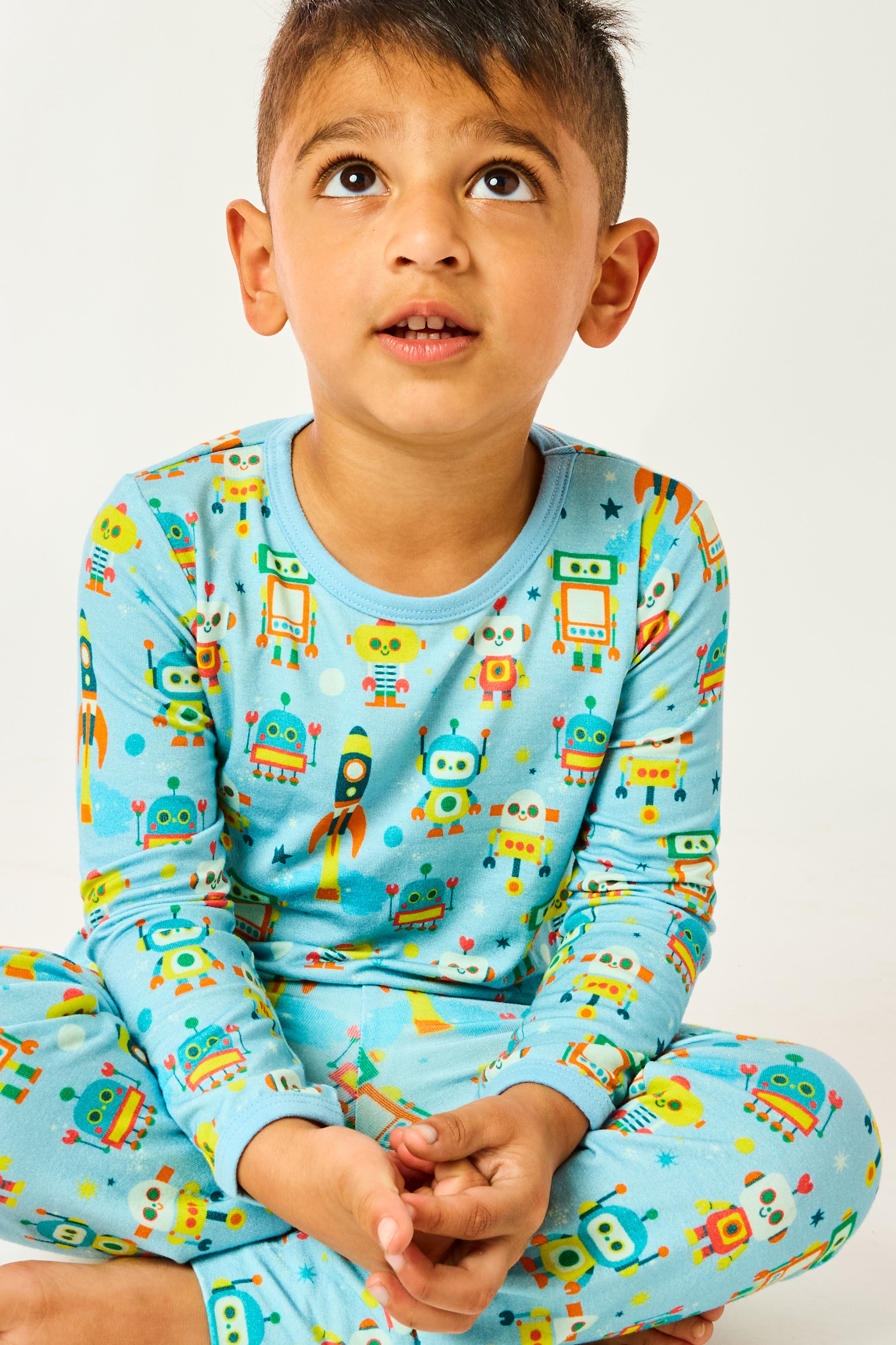 Long Sleeve Pajama Set - Robots