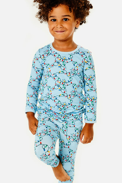 Long Sleeve Pajama Set - Holiday Lights