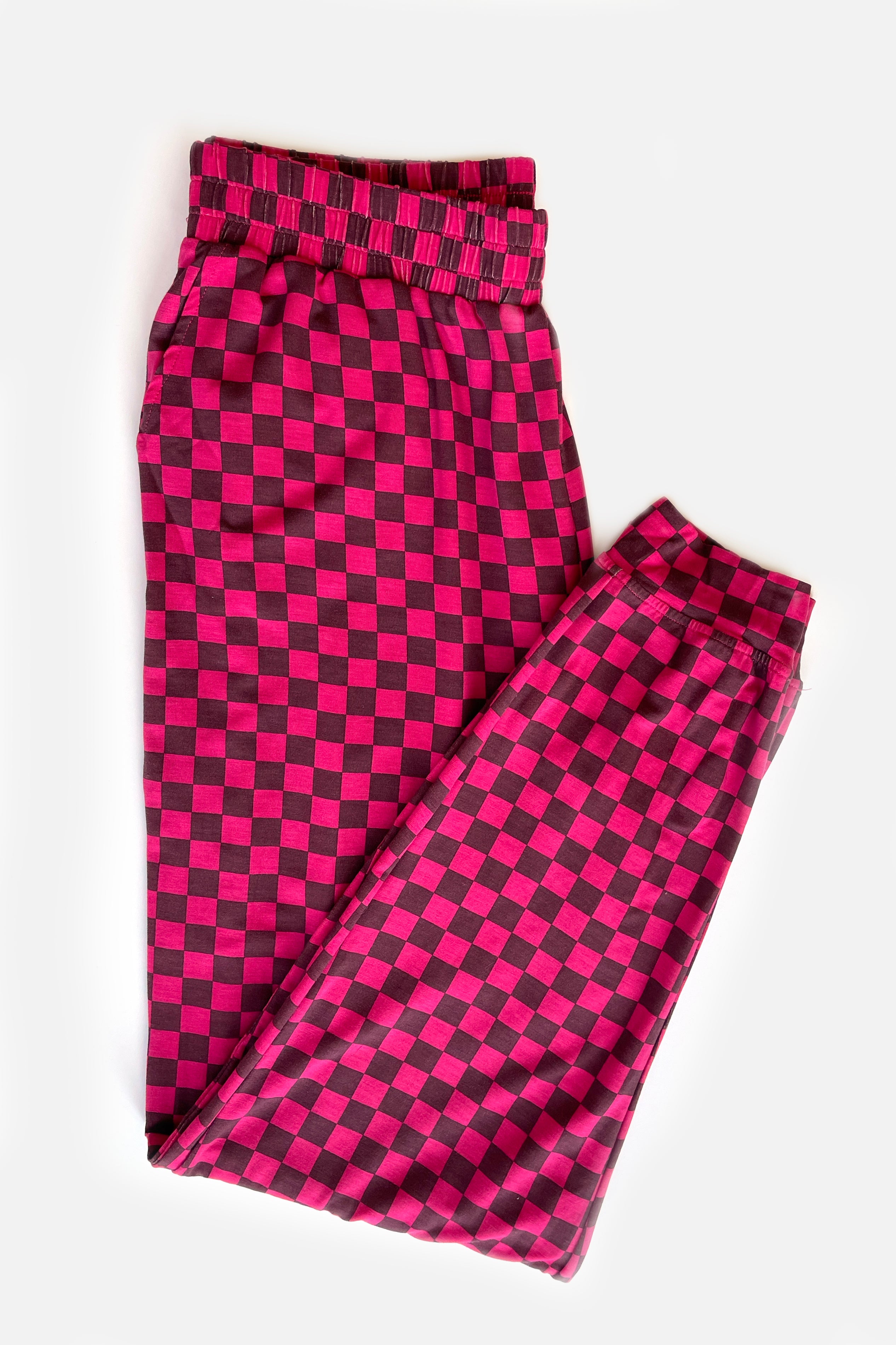 Women’s Lounge Set - Clover x Bohemian Mama - Holiday Checkered Red