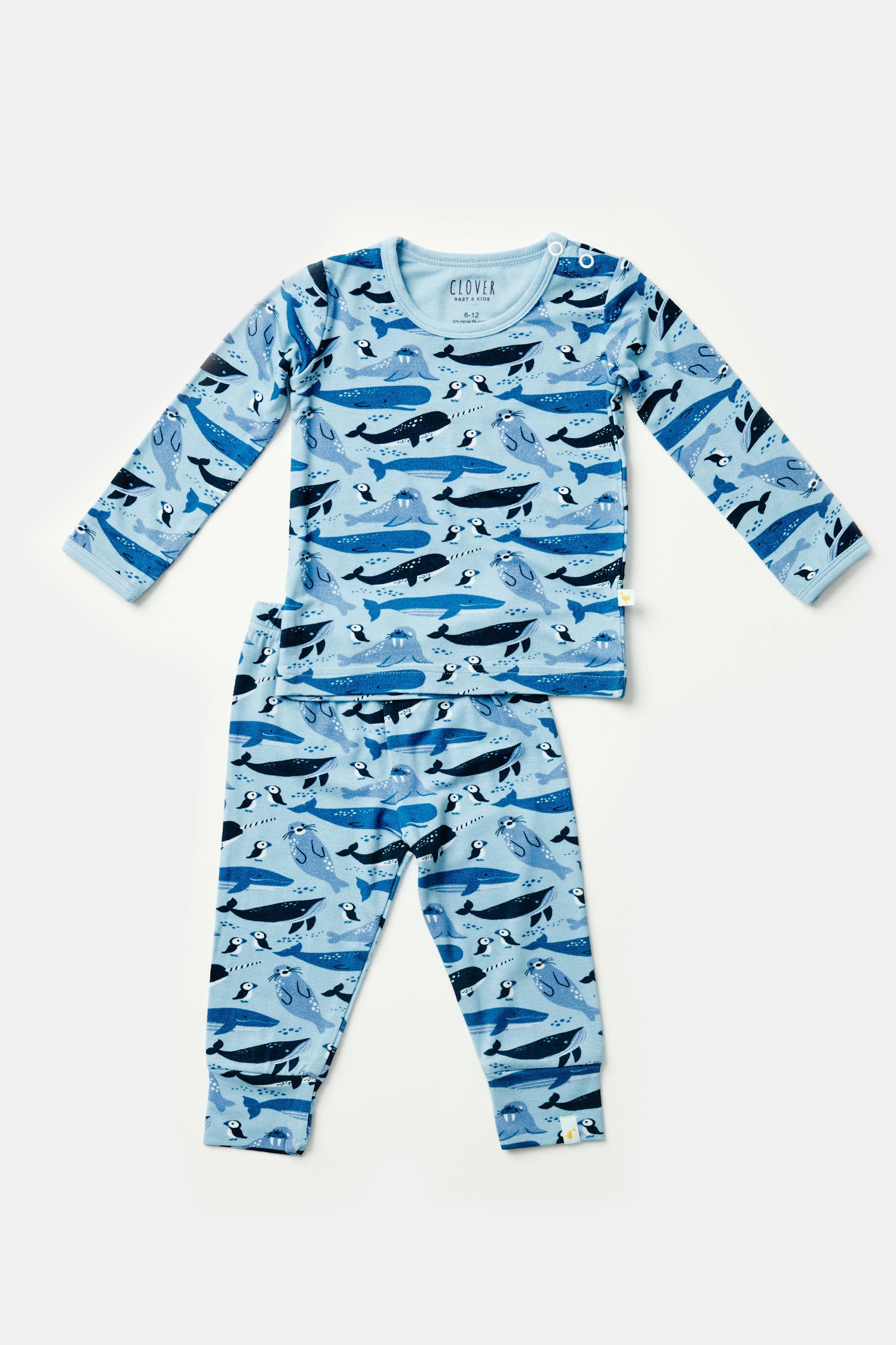 Long Sleeve Pajama Set - Ocean Animals