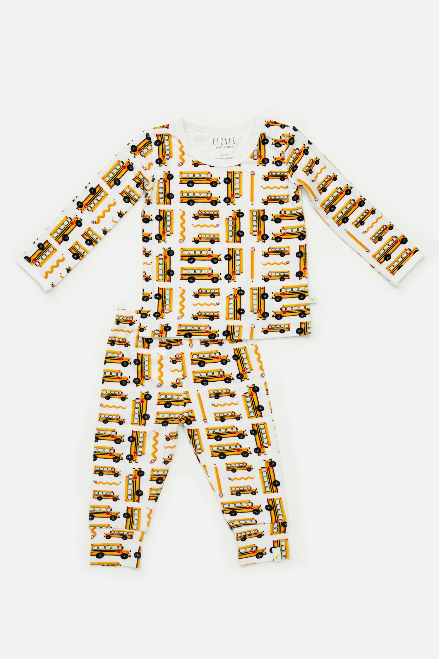 Long Sleeve Pajama Set - School Buses