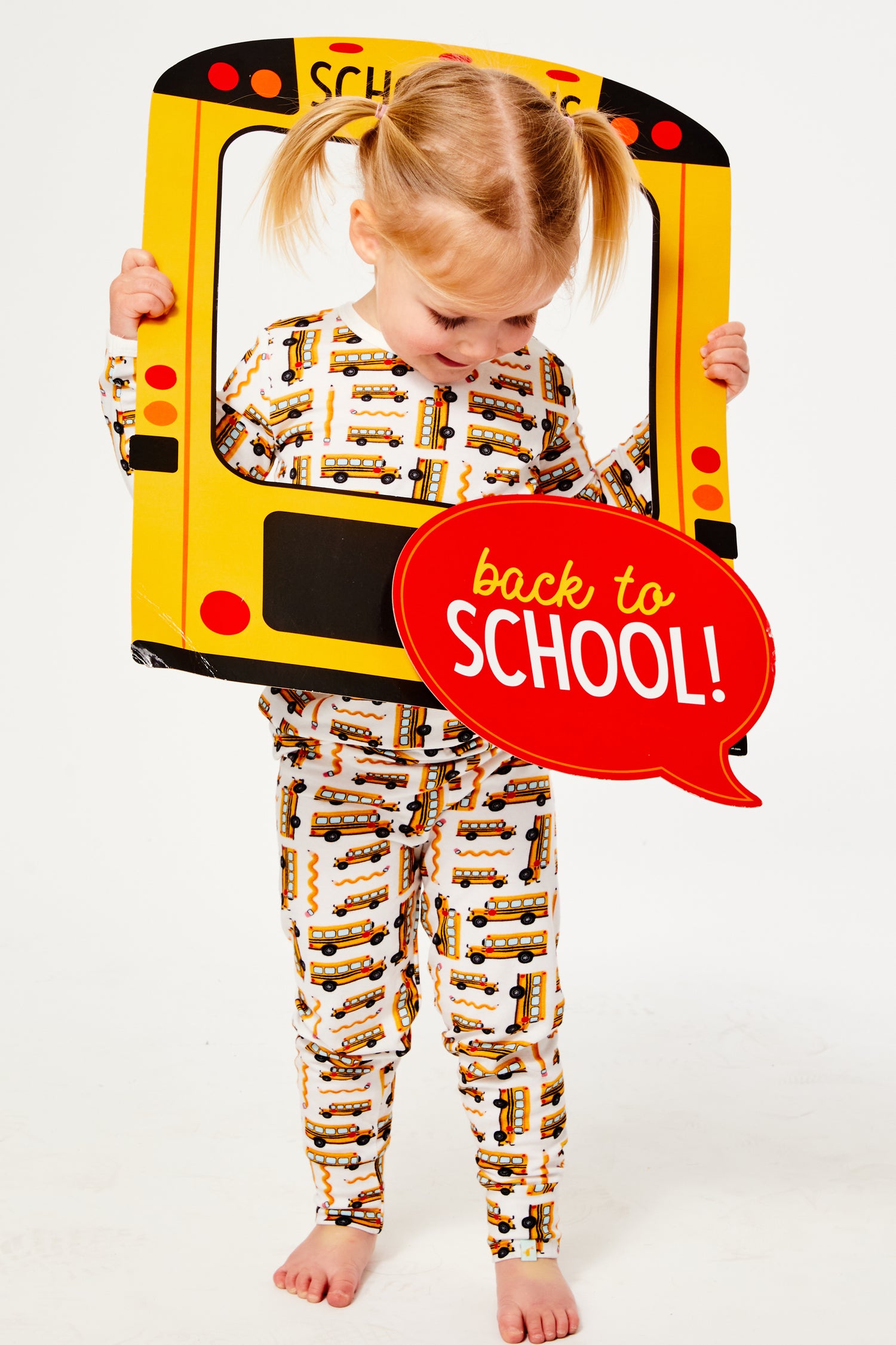 Long Sleeve Pajama Set - School Buses