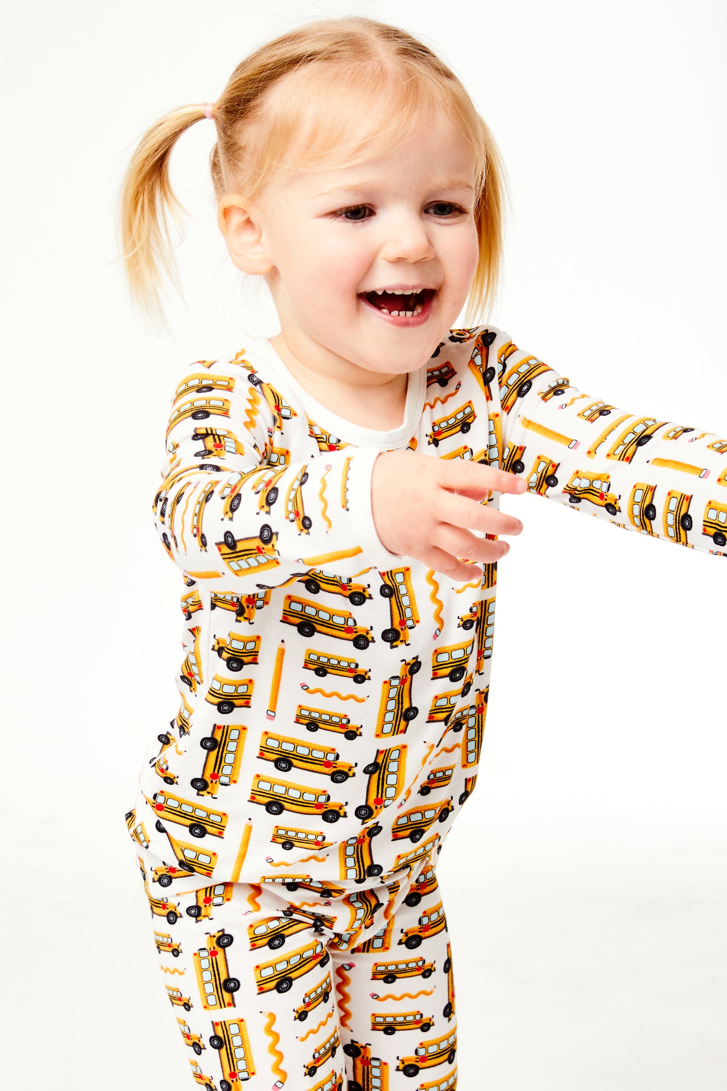 Long Sleeve Pajama Set - School Buses