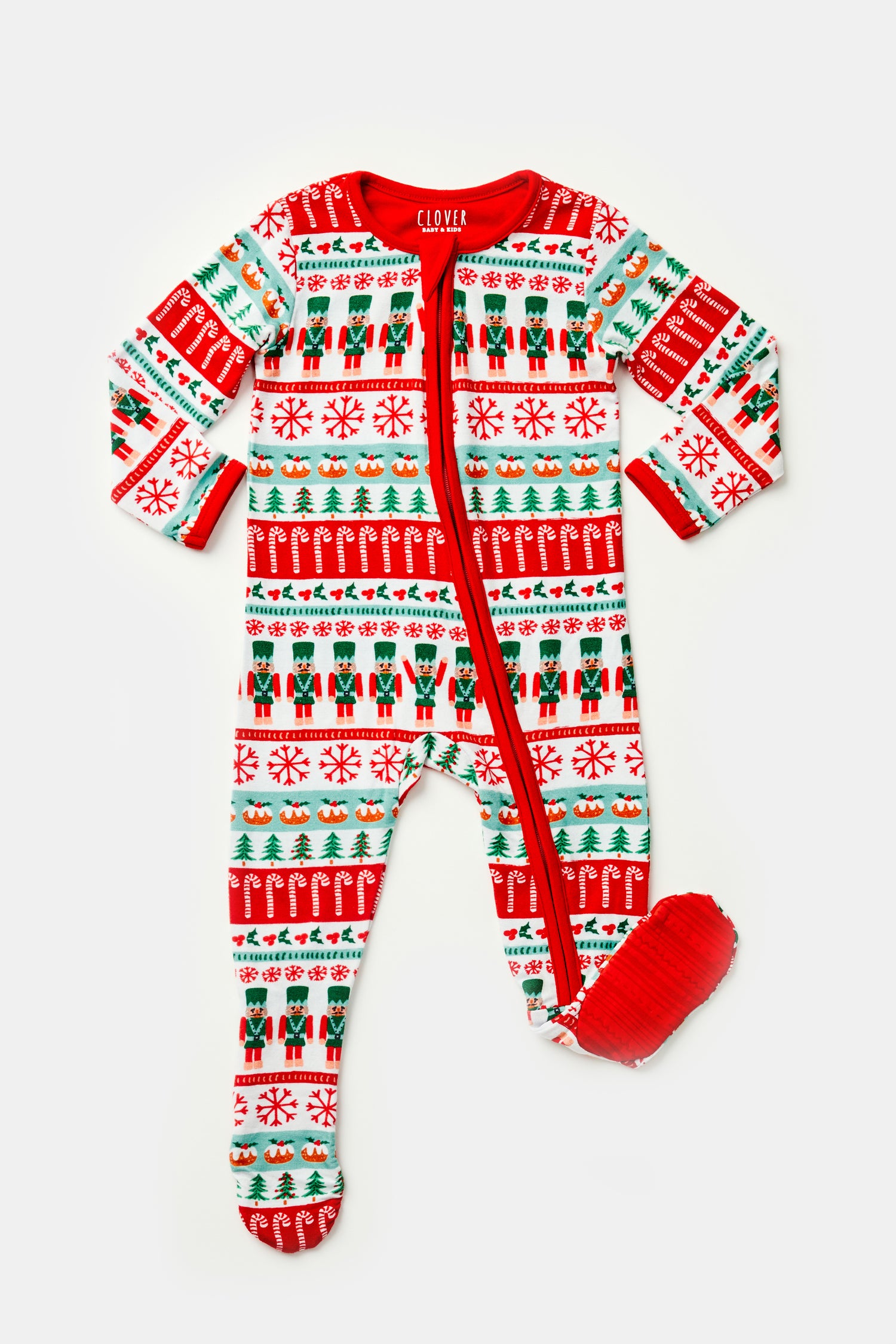 Soft &amp; Stretchy Zipper Footie - Fair Isle