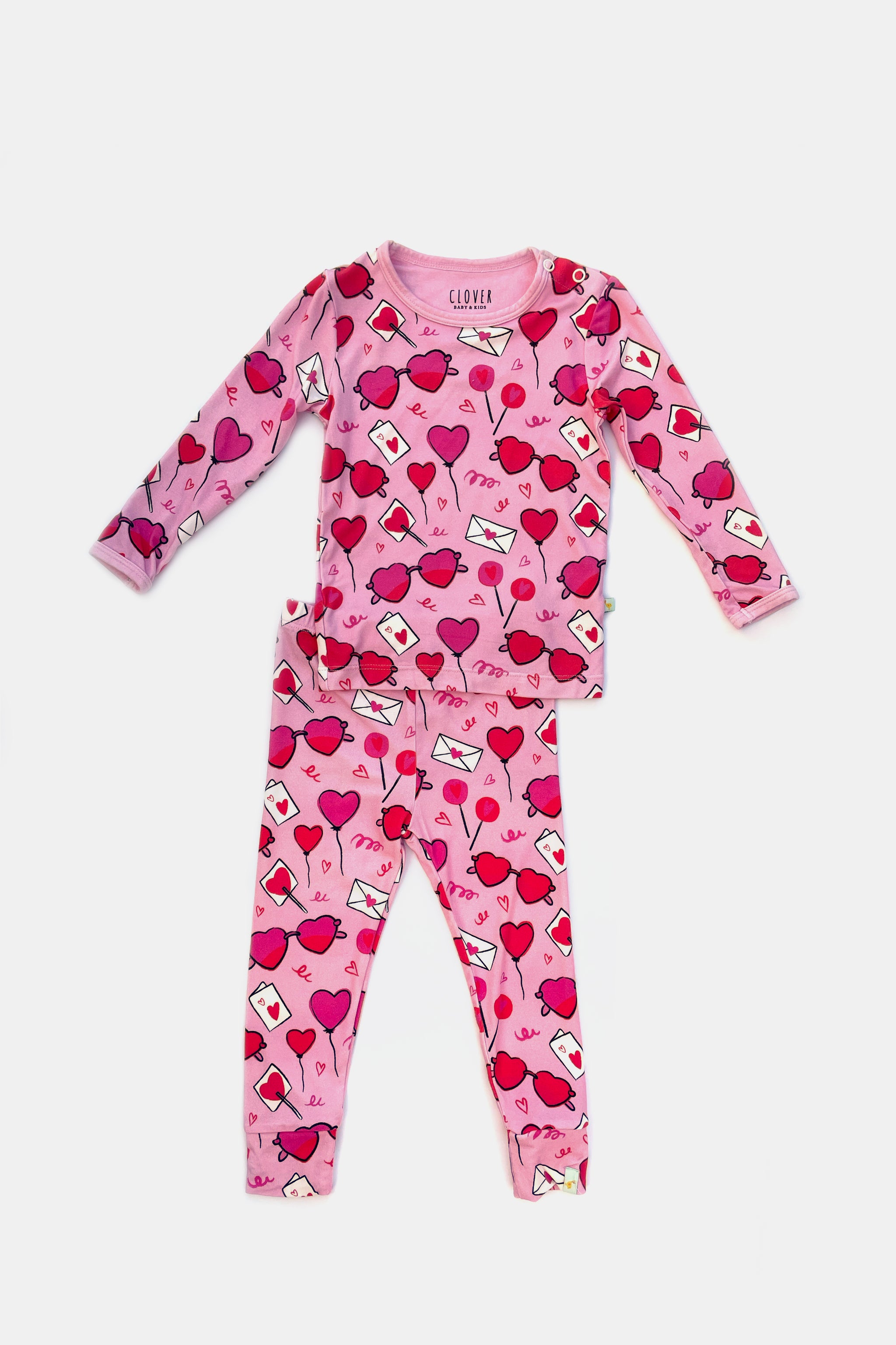 Long Sleeve Pajama Set - Heart Party