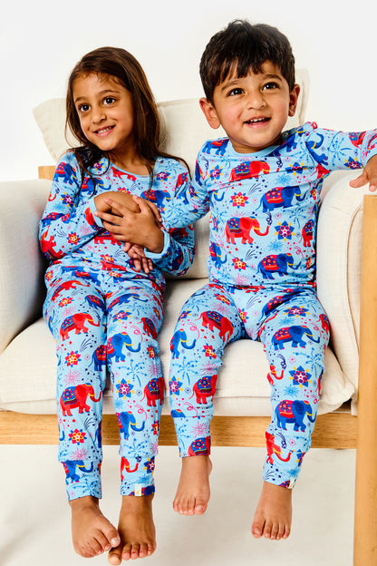 Long Sleeve Pajama Set - Diwali Celebration