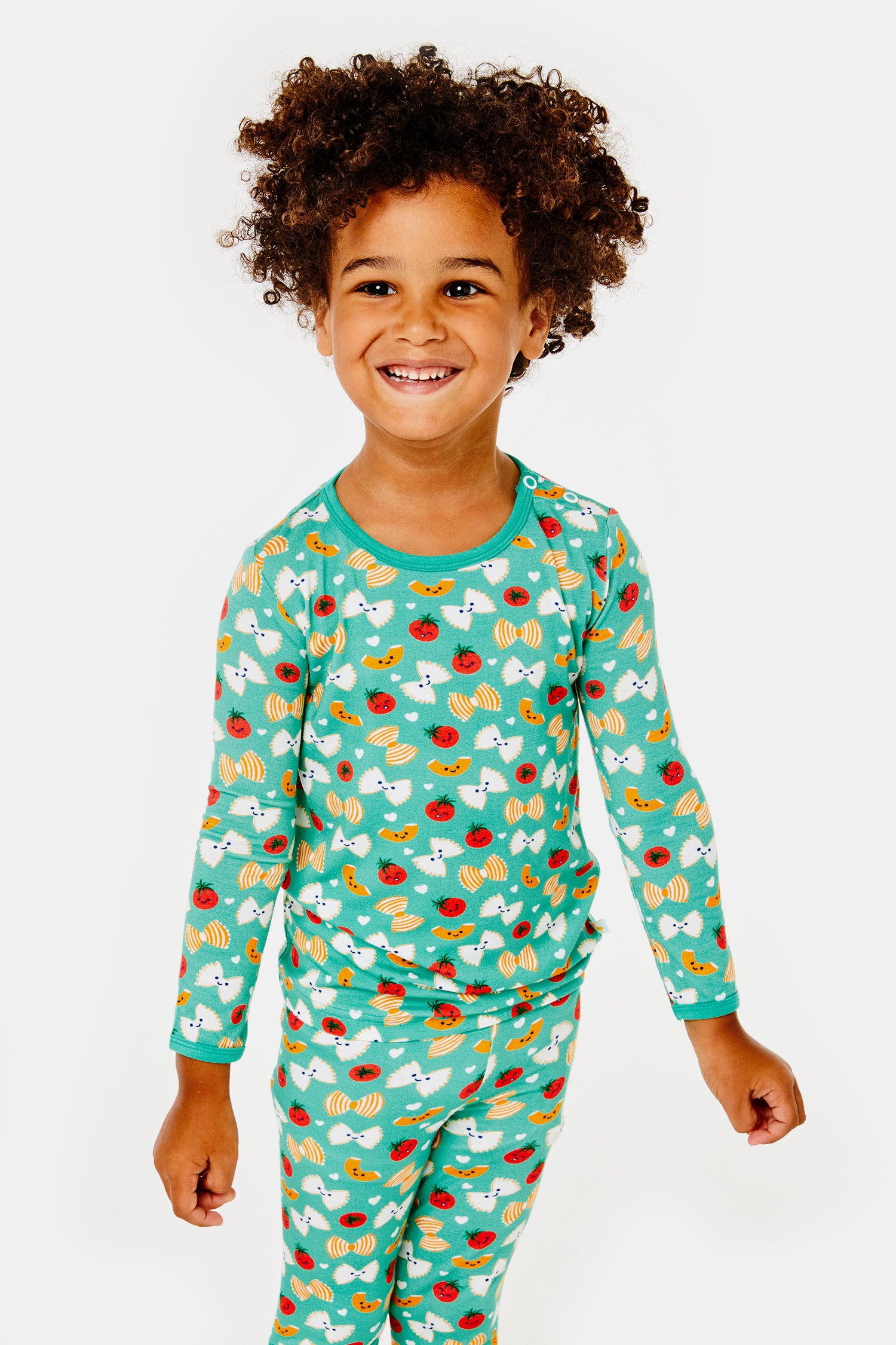 Long Sleeve Pajama Set - Pasta Night