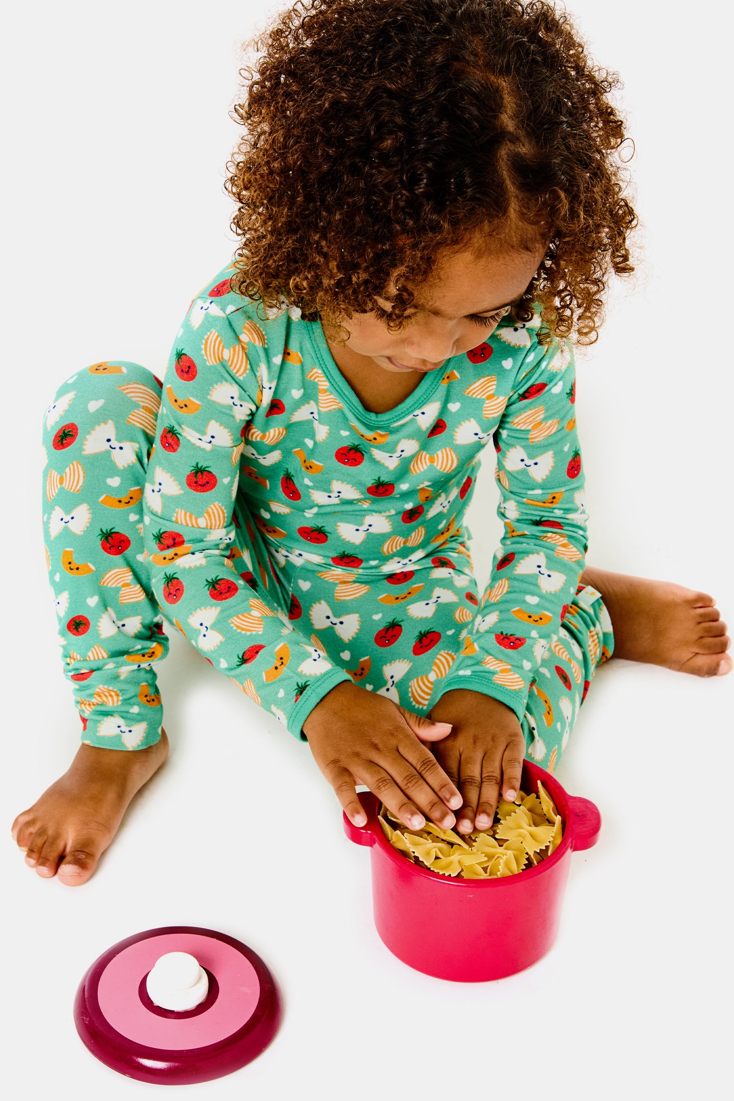 Long Sleeve Pajama Set - Pasta Night