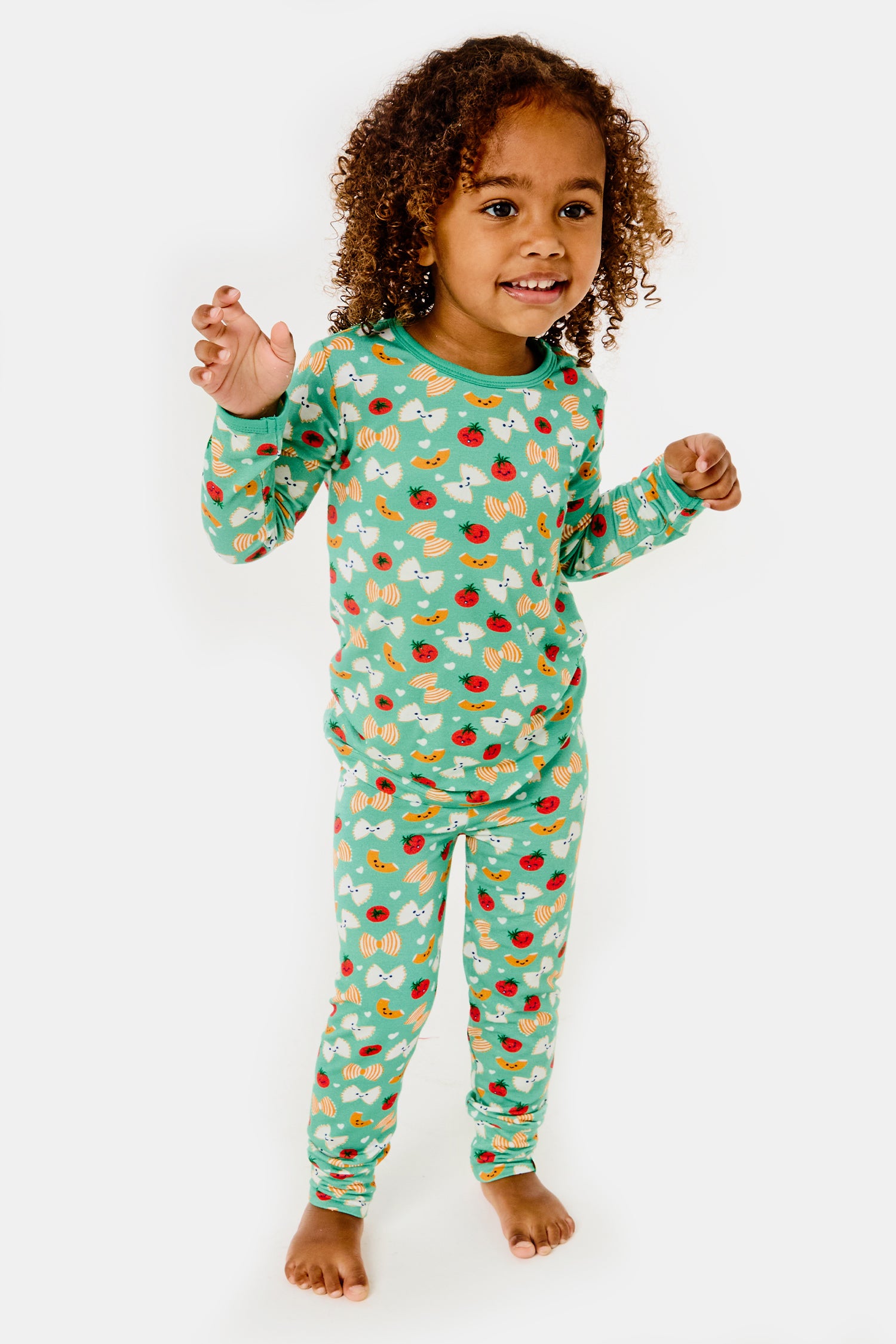 Long Sleeve Pajama Set - Pasta Night