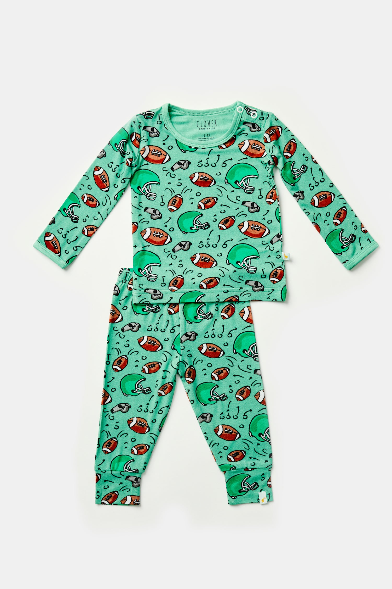 Long Sleeve Pajama Set - Football