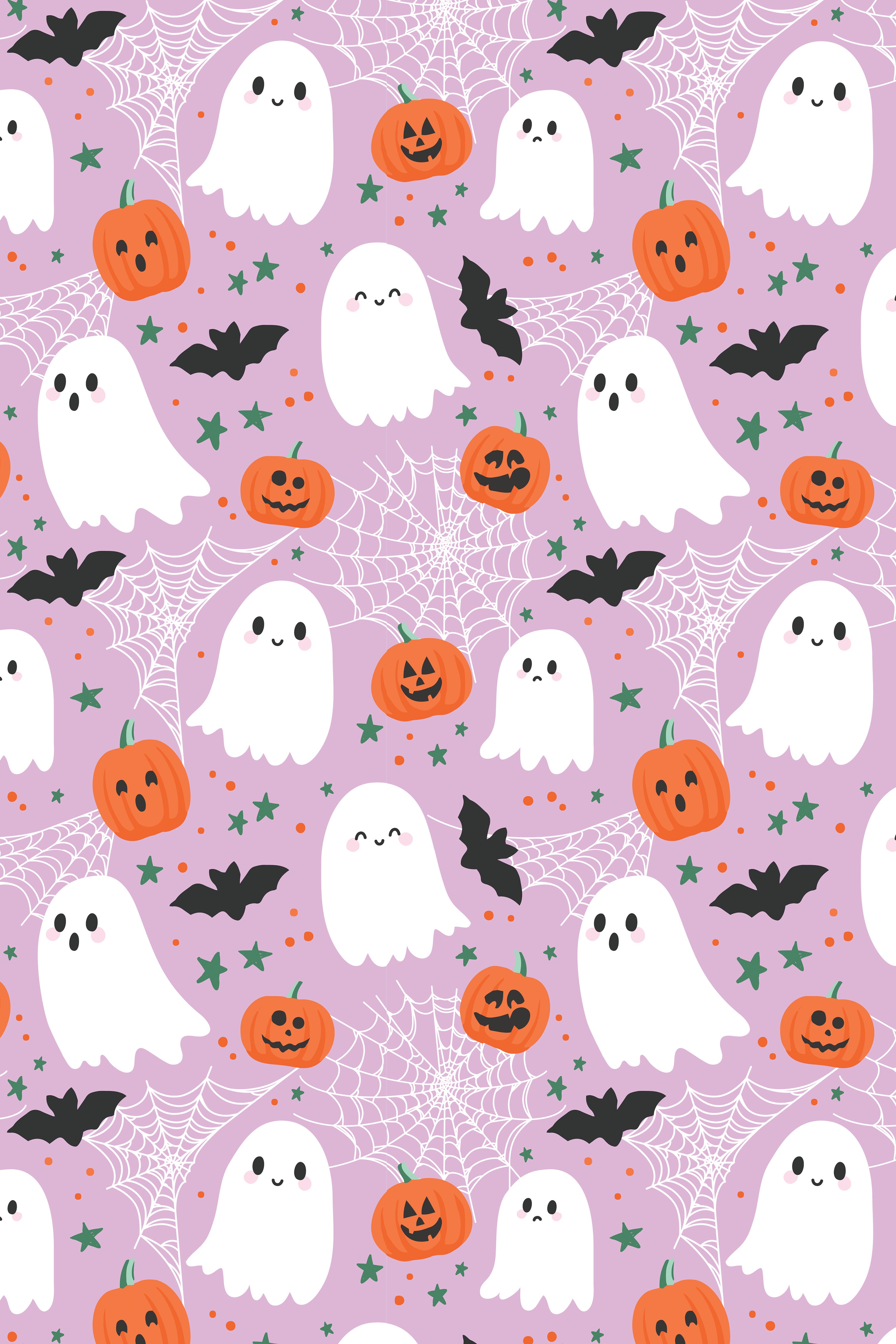 Stretchy Long Sleeve Twirl Dress - Halloween Ghosts