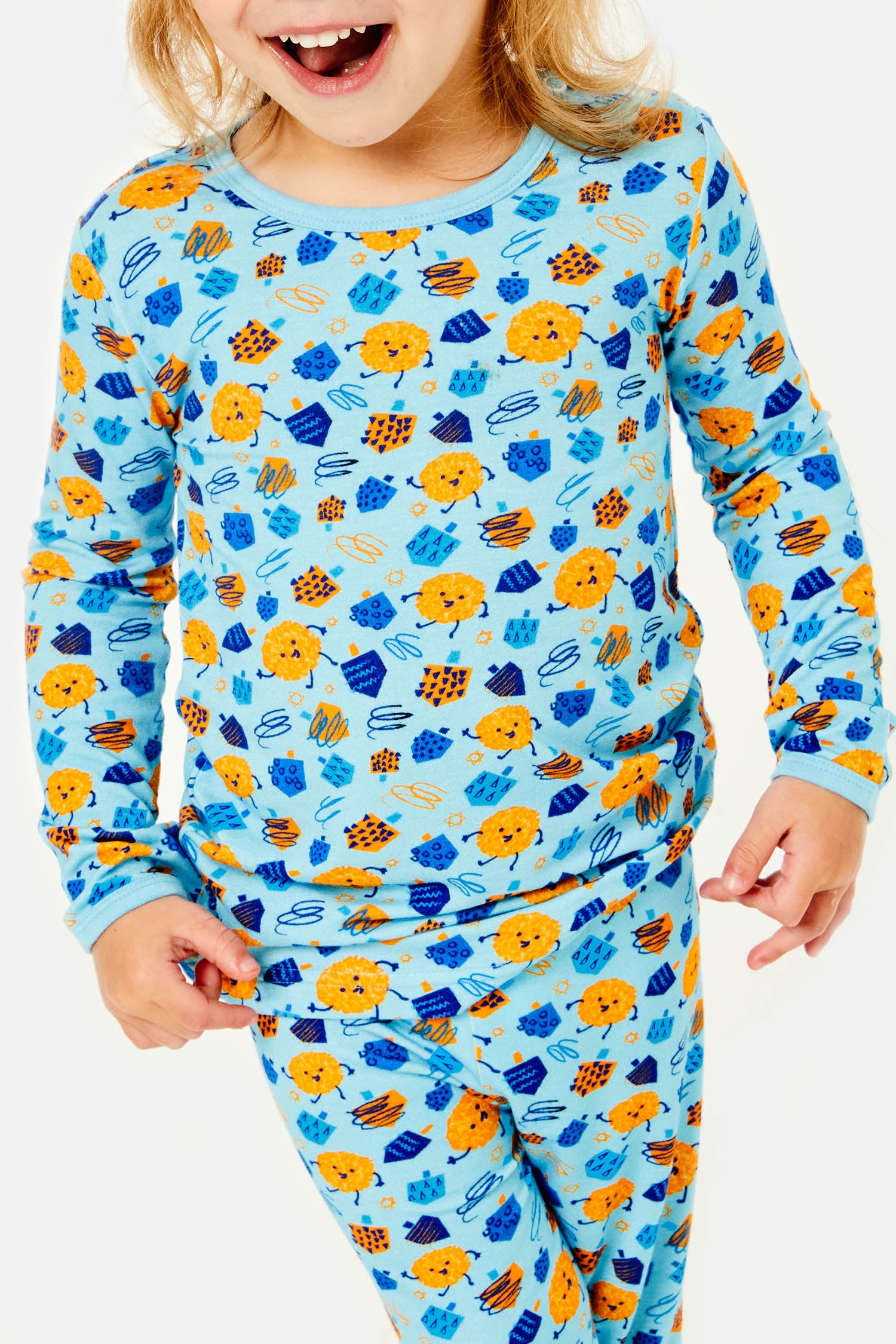 Long Sleeve Pajama Set - Hanukkah Dreidels