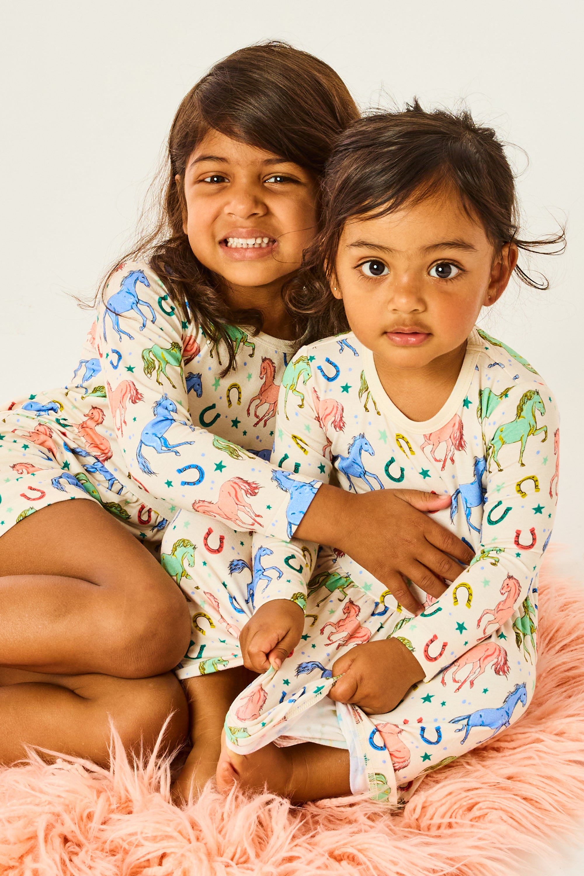 Stretchy Long Sleeve Twirl Dress - Horses