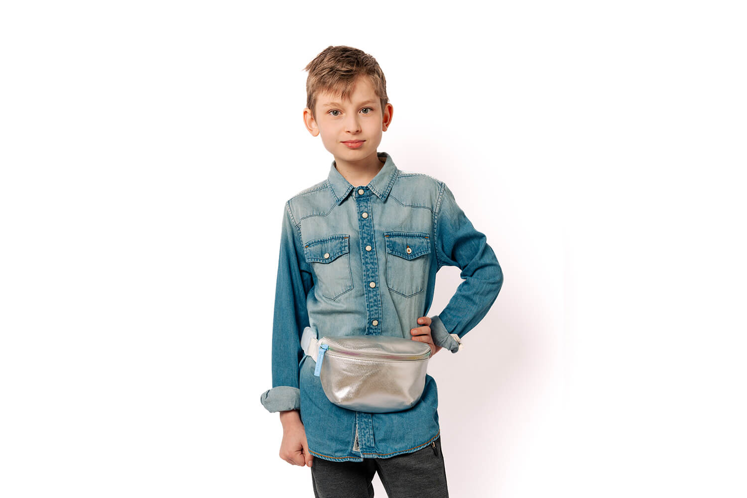 Kibou Kids Belt Bag - Silver Canvas