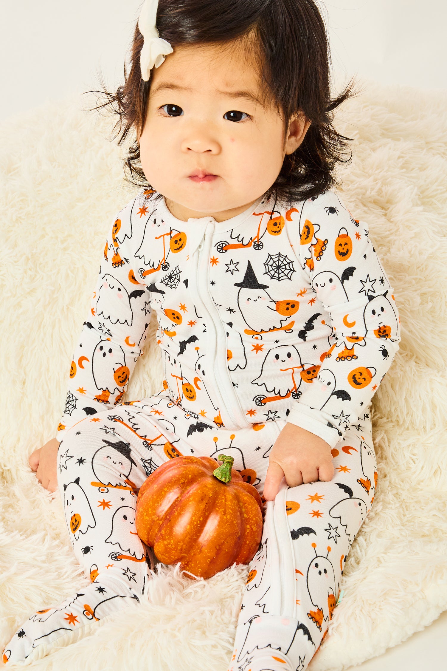 Soft &amp; Stretchy Zipper Footie - Halloween