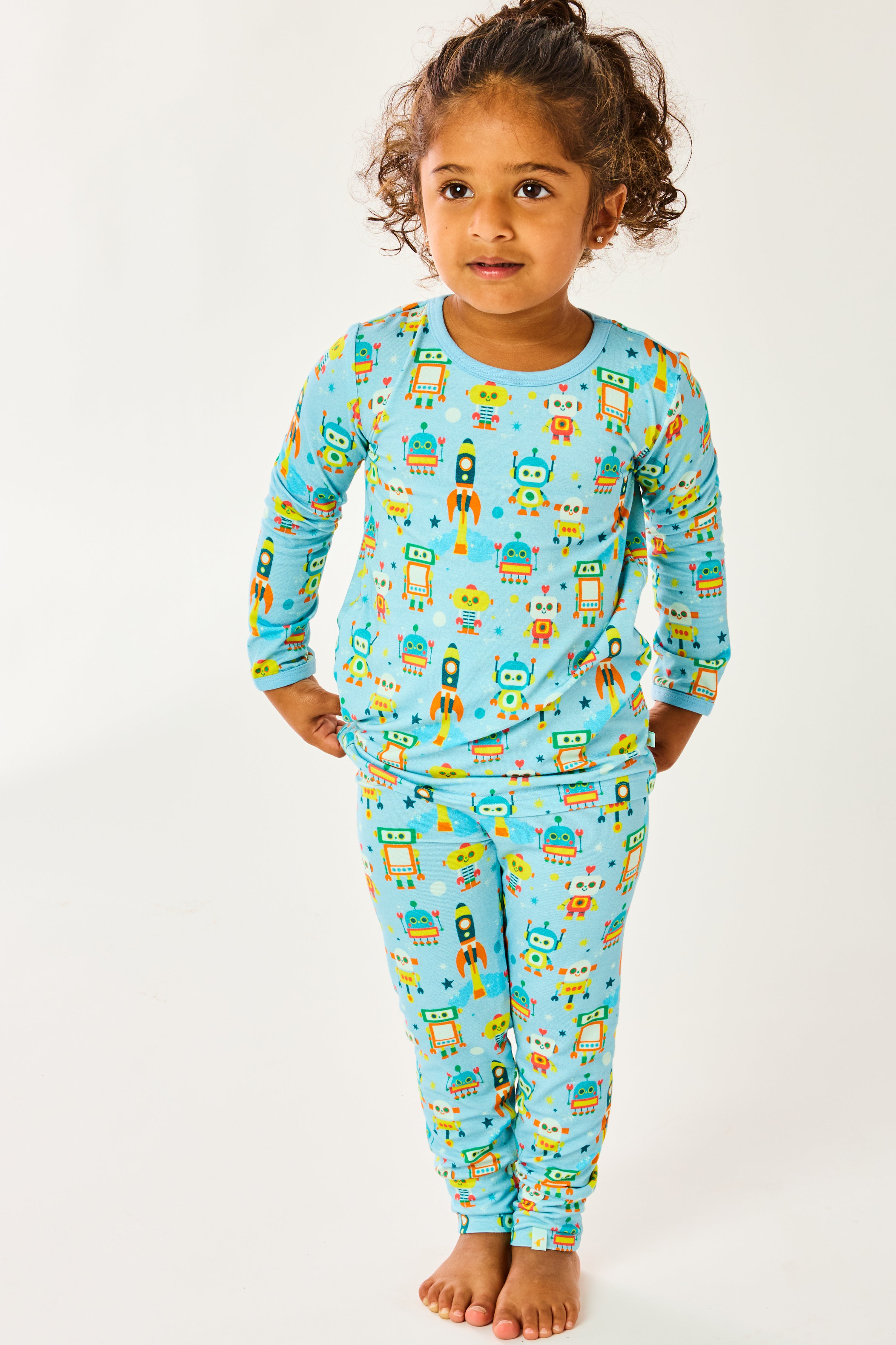 Long Sleeve Pajama Set - Robots