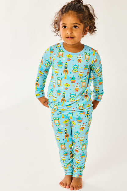 Long Sleeve Pajama Set - Robots