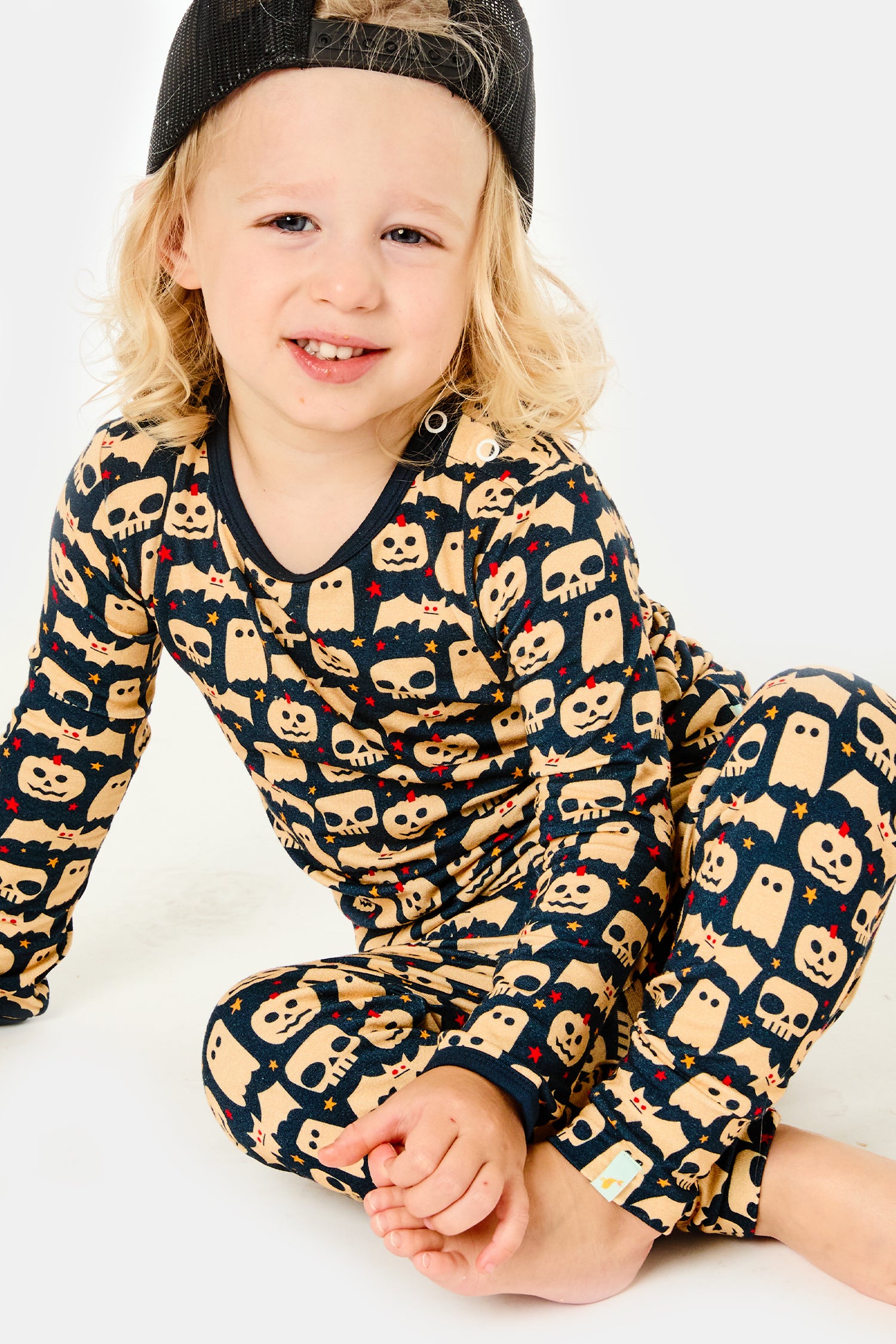 Long Sleeve Pajama Set - Halloween Skeletons