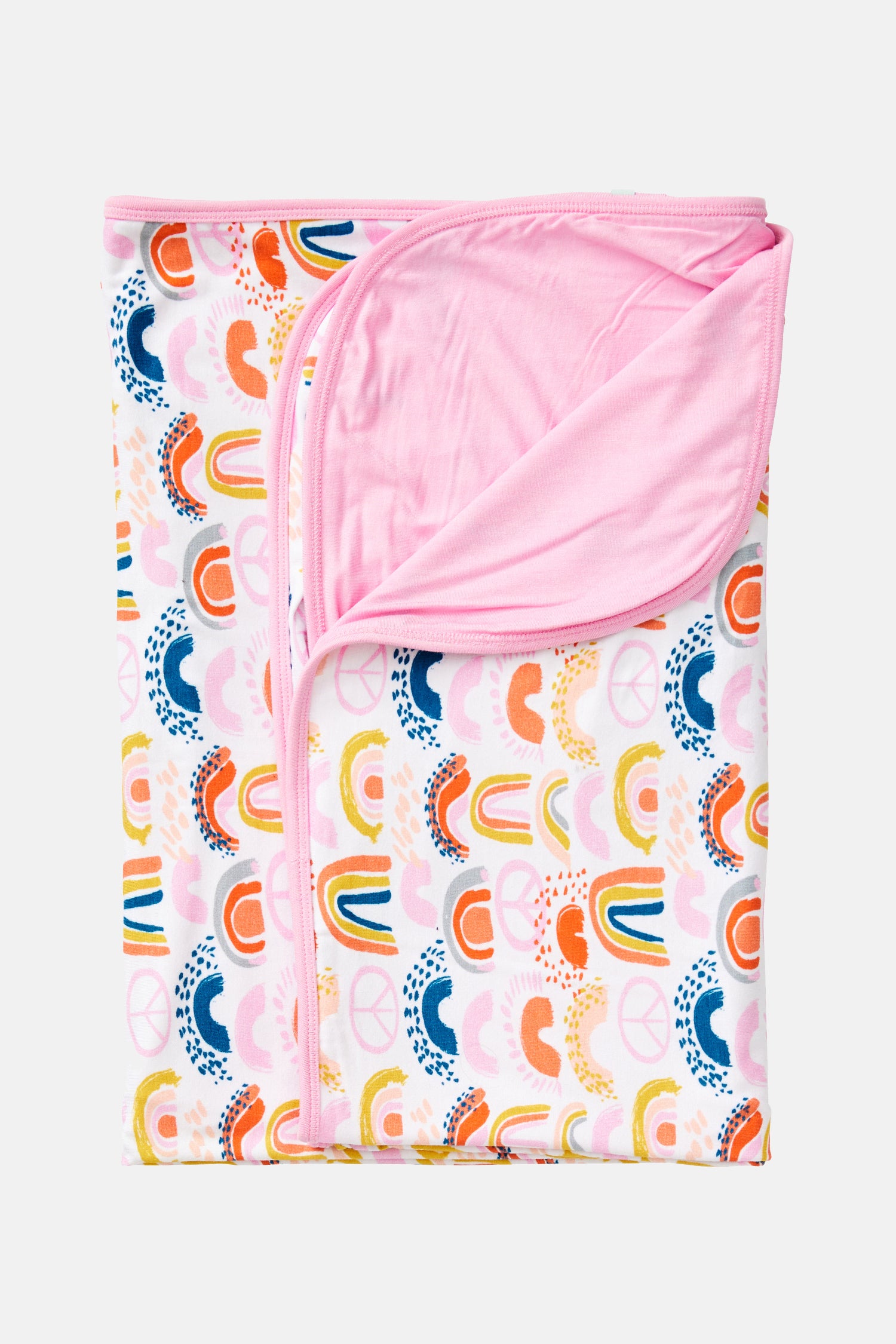 Stretchy Oversized Blanket - Rainbows Pink