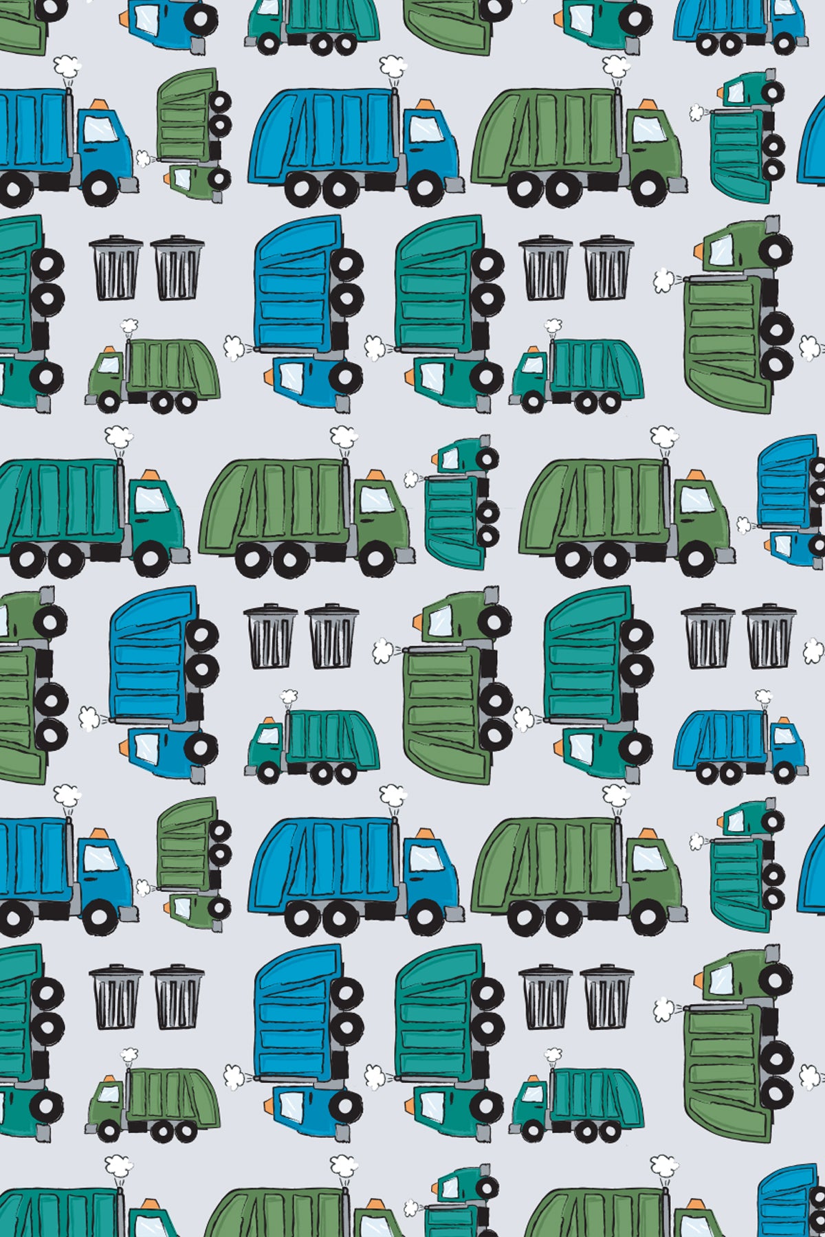 Long Sleeve Pajama Set - Garbage Trucks