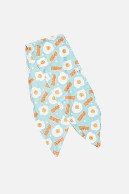 Bow Headband - Bacon &amp; Eggs Blue